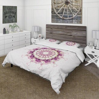 Designart 'Pink Futuristic Mandala' Modern Duvet Cover Set