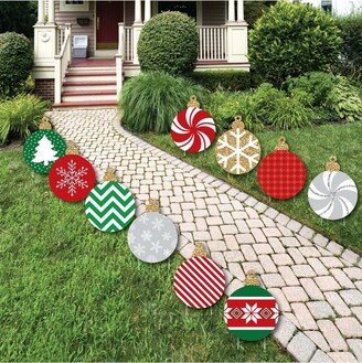 Big Dot Of Happiness Ornaments Lawn Decorations - Outdoor Holiday & Christmas Yard Decor - 10 Piece