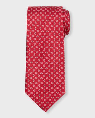 Men's Geometric-Print Silk Tie-AE