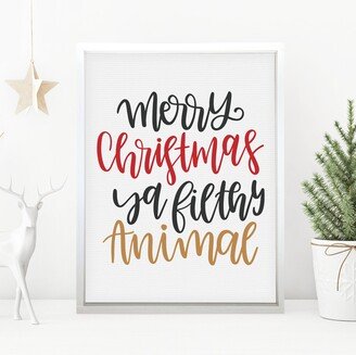 Merry Christmas Ya Filthy Animal Home Alone Xmas Movie Quotes, Framed Canvas Farmhouse Signs, Holiday & Seasonal Decor