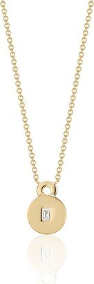 Rinoor Love Lock Necklace With Baguette Diamond Solitaire