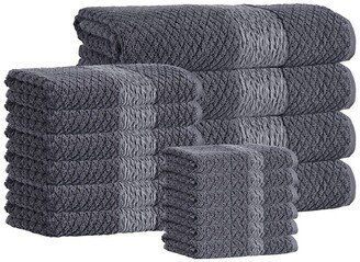 Anton Turkish Cotton 16-Piece Towel Set - Anthracite