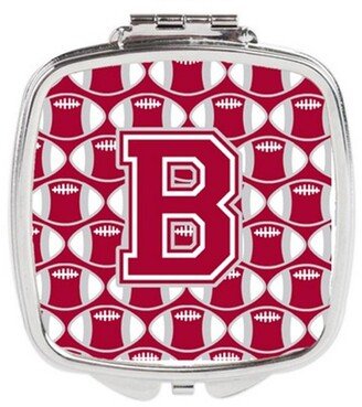 CJ1065-BSCM Letter B Football Crimson, Grey & White Compact Mirror