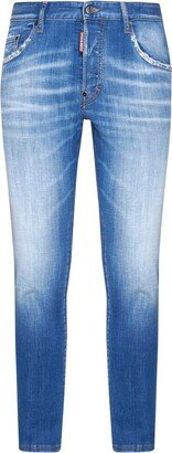 Distressed Slim-Cut Jeans