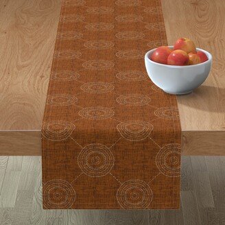 Table Runners: Radiating Happiness In Rust Table Runner, 72X16, Orange