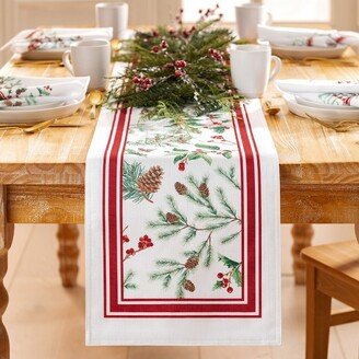 Winter Holiday Berry Fabric Table Runner - Mulitcolor - 13x70