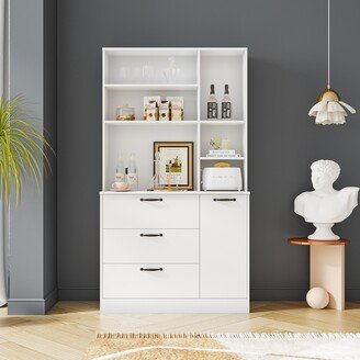 Freestanding Kitchen Cupboard Buffet Cabinet - N/A