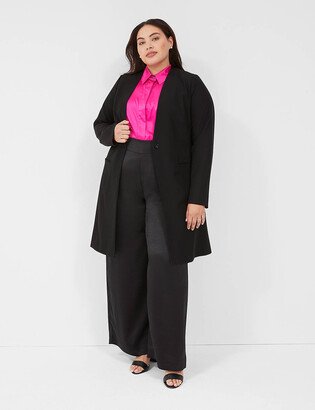 Perfect Drape Collarless Long Blazer