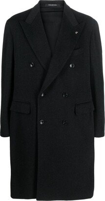 Logo-Plaque Double-Breasted Coat-AA