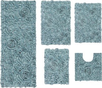 Bell Flower Bath Rug Set, 5 Piece