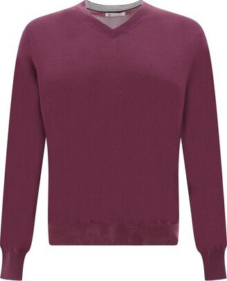 V-Neck Knitted Jumper-AW