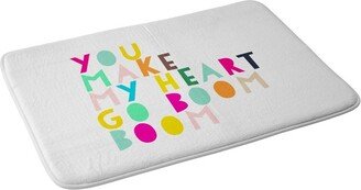 Hello Sayang You Make My Heart Go Boom Boom Bath Rugs and Mats White 24 x 36