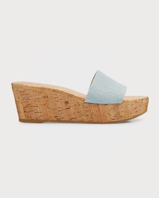 Summer Denim Wedge Platform Sandals