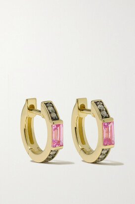 Otto 18-karat Gold, Diamond And Sapphire Hoop Earrings - One size