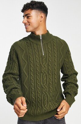 Cable Half Zip Sweater