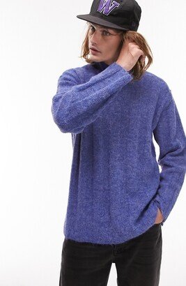 Fluffy Funnel Neck Rib Sweater