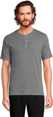 Men's Tall Knit Rib Short Sleeve Henley Pajama T-Shirt