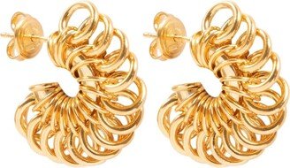 Disc Hoop-intertwined Earrings