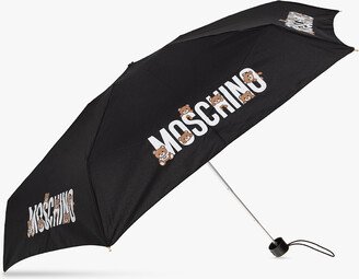 Folding Umbrella With Logo Unisex - Black-AE