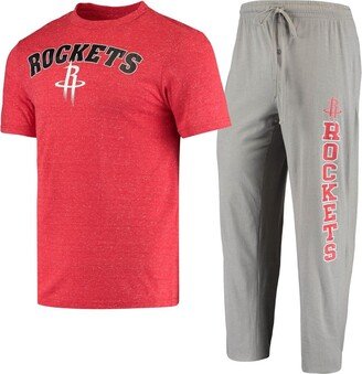 Men's Concepts Sport Gray, Red Houston Rockets Top and Pants Sleep Set - Gray, Red