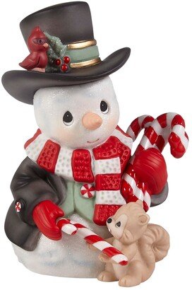 221015 Wishing You a Sweet Season Annual Snowman Bisque Porcelain Figurine