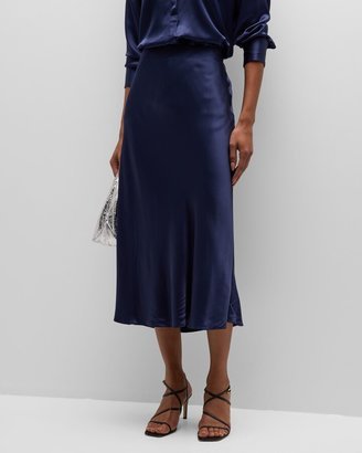 Anya Satin Midi Skirt