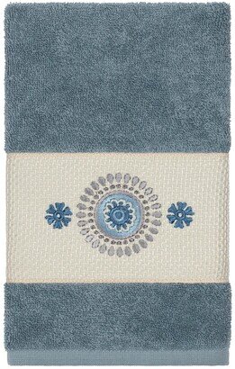 Turkish Cotton Geometric Design Hand Towel - Teal