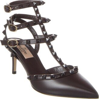 Rockstud Caged 65 Leather Ankle Strap Pump-AF