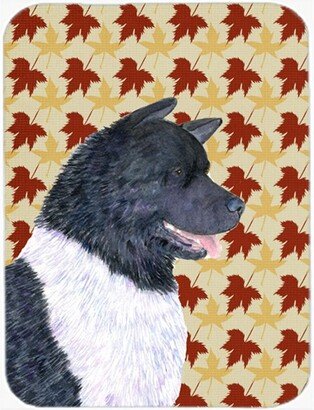 SS4335LCB 12 x 15 in. Akita Fall Leaves Portrait Glass Cutting Board