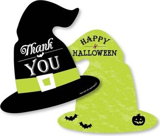 Big Dot of Happiness Happy Halloween - Shaped Thank You Cards - Witch Party Thank You Note Cards with Envelopes - Set of 12