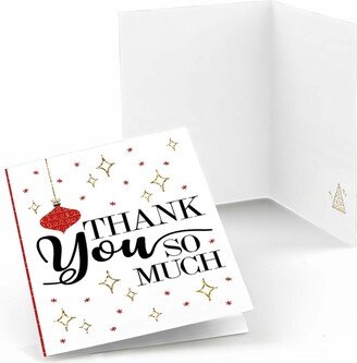 Big Dot Of Happiness Red and Gold Friendsmas - Friends Christmas Party Thank You Cards (8 Count)