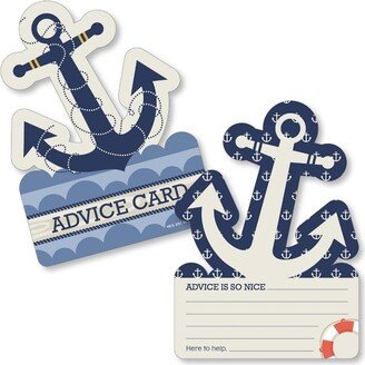 Big Dot of Happiness Ahoy - Nautical - Anchor Wish Card Baby Shower Activities - Shaped Advice Cards Game - Set of 20