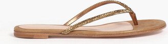 India crystal-embellished suede flip flops