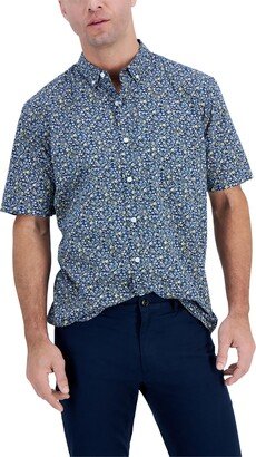 Calma Mens Woven Floral Button-Down Shirt