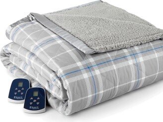 Shavel Reversible Micro Flannel to Sherpa Twin Electric Blanket