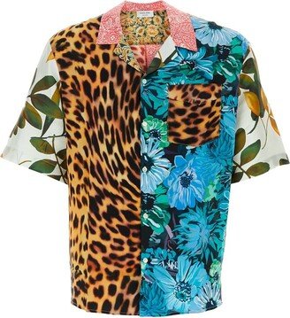 Regenerated Scarves Mix Printed Bowling Shirt