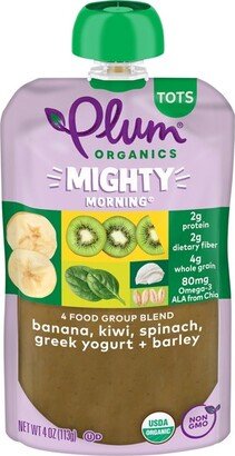 Plum Organics Mighty 4 Banana Kiwi Spinach Greek Yogurt & Barley Baby Food Pouch - 4oz