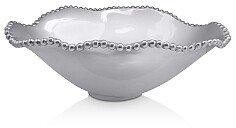 Pearled Oval Wavy Serving Bowl-AA