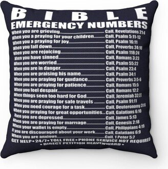 Pillow | Bible Emergency Number Square Throw Home Decor