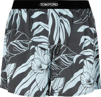 Logo Band Tropical Printed Boxers