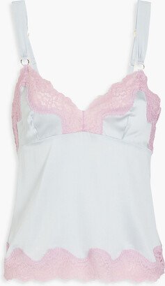 Lace-trimmed stretch-silk satin camisole