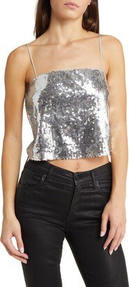 Flower Sequin Crop Camisole