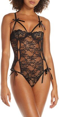 Zara Underwire Open Cup Open Gusset Lace Teddy