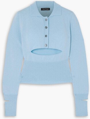 Cutout cashmere polo sweater