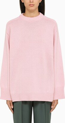 Pink wide crew-neck jumper