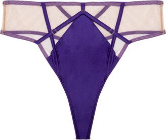 Ramona High Waist Satin & Mesh Thong