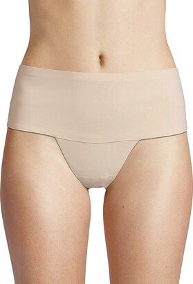 No Show Wide High Waist Thong-AA