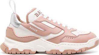 Panelled Lace-Up Leather Sneakers