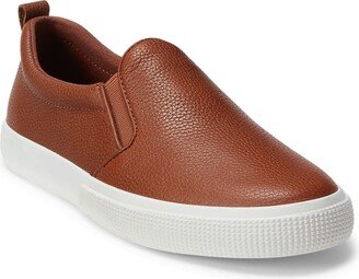 Haddley Tumbled Leather Slip-On Sneaker Deep Saddle Tan 6 B (M)