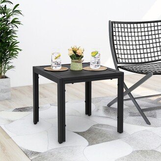 Maypex Outdoor Steel Slat End Table Black-AA